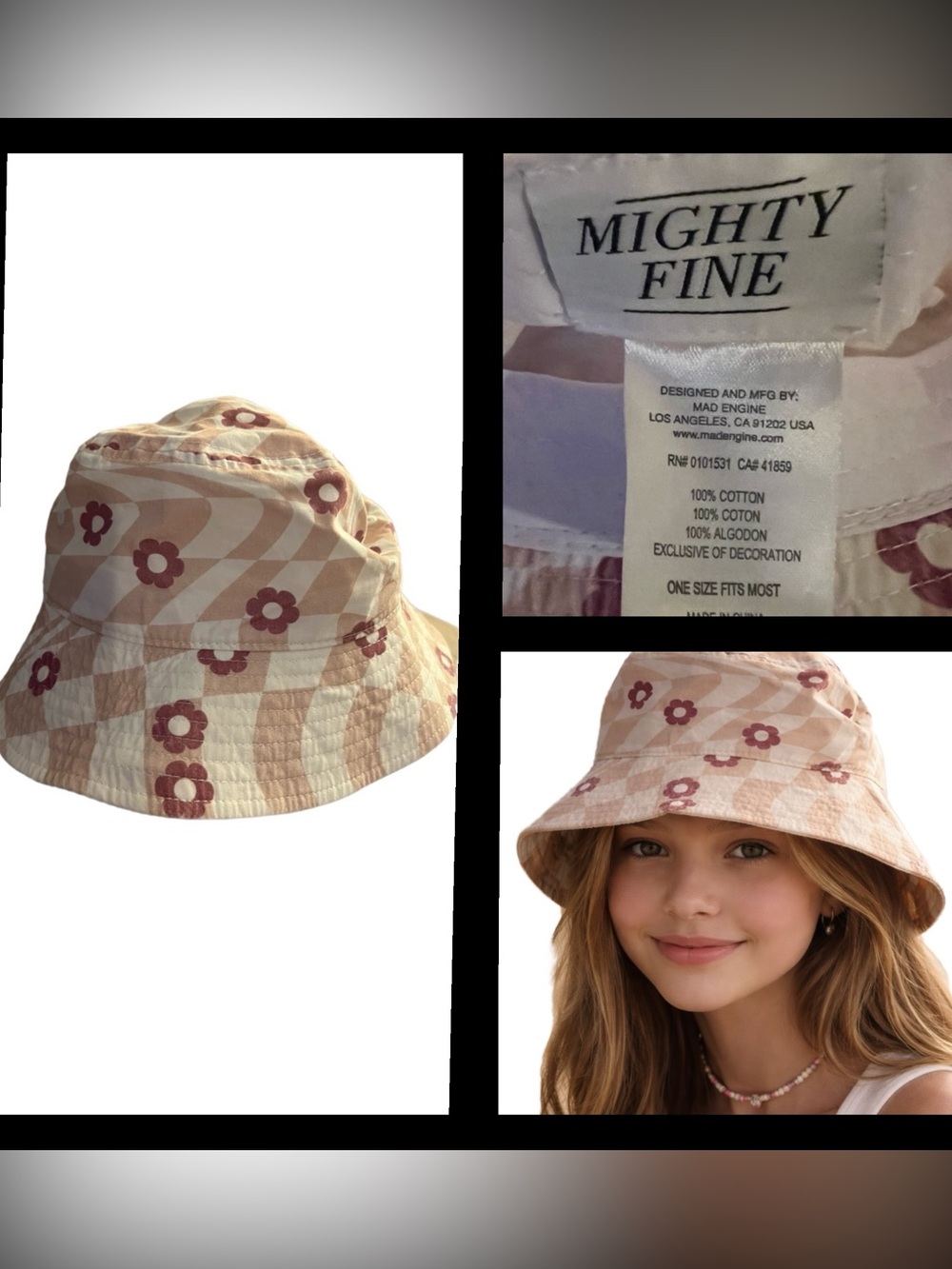 Girls Reversible Bucket Hat